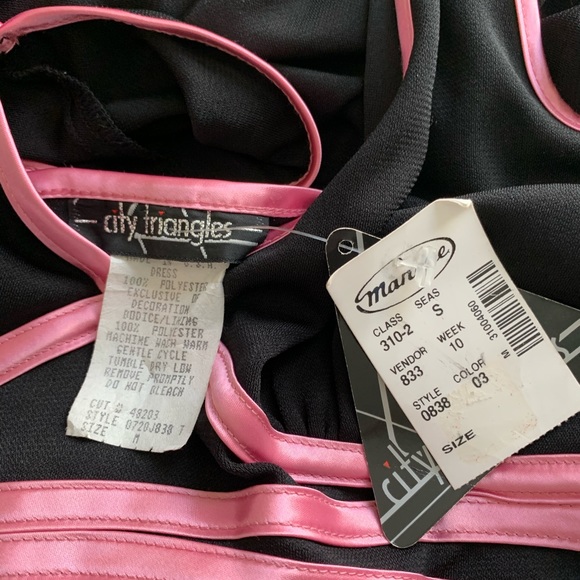 Black Halter Maxi with Pink Design - Picture 2 of 6